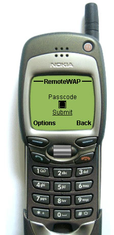 RemoteWAP WML login screen- Version 0.5