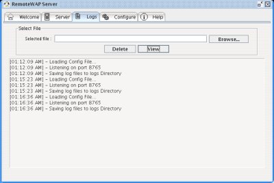 RemoteWAP Log Viewer Tab - Version 0.5
